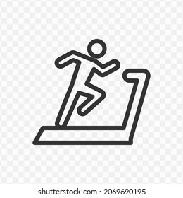 Vector illustration of treadmill icon in dark color and transparent background(png).