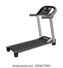 Vector illustration of a treadmill on a white background. The concept of a healthy lifestyle, sports. Image for sports design, stickers, web design elements, postcards, banners.