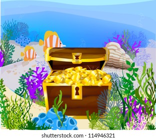 Vector Illustration Treasure Stock Vector (Royalty Free) 114946321 ...