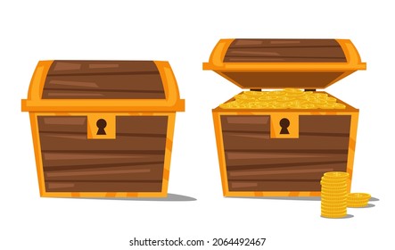 Vector illustration of treasure chest 