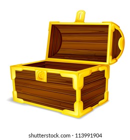 vector illustration of treasure chest against white