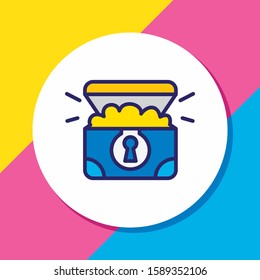 Vector illustration of treasure chest icon colored line. Beautiful marine element also can be used as wealth icon element.
