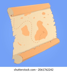 Ilustración vectorial del mapa del tesoro.