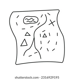Vector illustration of treasure map in doodle style.
