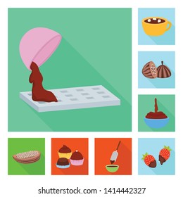 Vector illustration of treat and product logo. Collection of treat and yummy vector icon for stock.