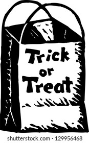 Vector illustration of treat or trick bag