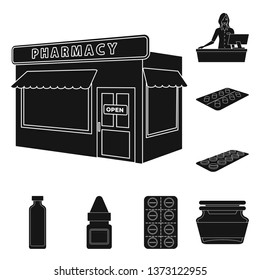 Vector illustration of treatment and wellness icon. Set of treatment and pharmaceutical vector icon for stock.