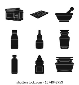 Vector illustration of treatment and wellness icon. Set of treatment and pharmaceutical stock vector illustration.