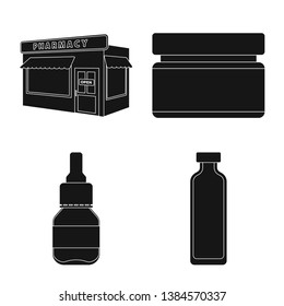 Vector illustration of treatment and wellness symbol. Set of treatment and pharmaceutical vector icon for stock.