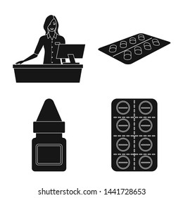 Vector illustration of treatment and wellness symbol. Collection of treatment and pharmaceutical vector icon for stock.