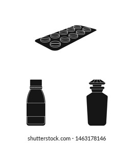 Vector illustration of treatment and wellness symbol. Set of treatment and pharmaceutical vector icon for stock.