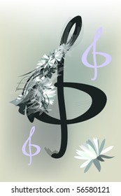 vector illustration of treble clef