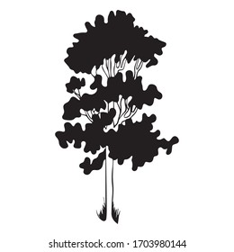 vector illustration of a tree, art tattoo, object for background and print