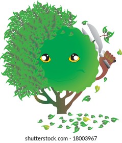 Vector illustration for tree at autumn