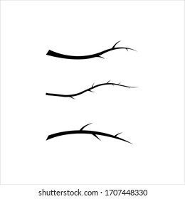 Vector illustration of tree branch on white background.