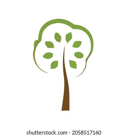 vector illustration of a tree. Can be used to describe nature or healthy lifestyle topics.