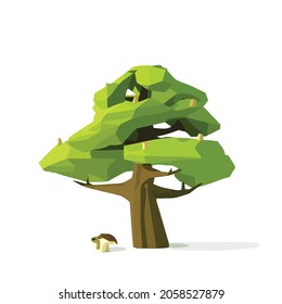 vector illustration of a tree. Can be used to describe nature or healthy lifestyle topics.