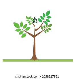 vector illustration of a tree. Can be used to describe nature or healthy lifestyle topics.