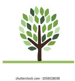 vector illustration of a tree. Can be used to describe nature or healthy lifestyle topics.