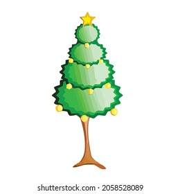 ilustración vectorial de un árbol. Se puede usar para describir temas de naturaleza o estilo de vida saludable.