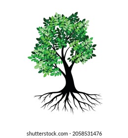 ilustración vectorial de un árbol. Se puede usar para describir temas de naturaleza o estilo de vida saludable. 