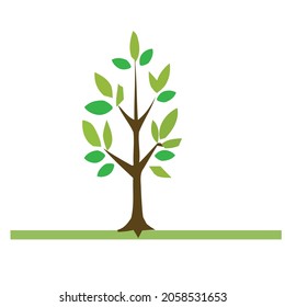 vector illustration of a tree. Can be used to describe nature or healthy lifestyle topics. 