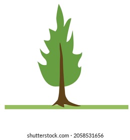 vector illustration of a tree. Can be used to describe nature or healthy lifestyle topics. 