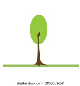 vector illustration of a tree. Can be used to describe nature or healthy lifestyle topics. 