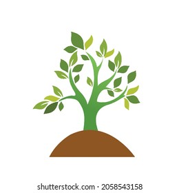 vector illustration of a tree. Can be used to describe nature or healthy lifestyle topics.