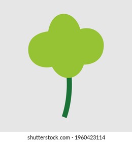 Vector illustration of a tree in cartoon style for decoration and logo.