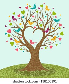 Love Tree Heart Tree Coloful Heart Stock Vector (Royalty Free) 1291288177