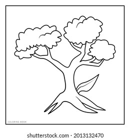 ILUSTRACIÓN VECTORIAL DEL ÁRBOL PARA LIBRO DE COLORES. adecuado para una colección de imágenes en su libro de colorear.