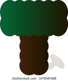 Vector illustration of tree, in curly style