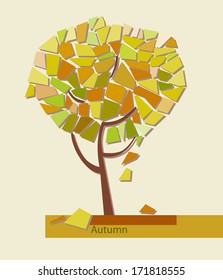 Vector illustration of tree in different seasons
