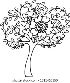 vector illustration tree drawing design