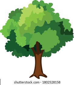 Vector illustration of a tree emoticon