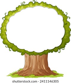 Vector illustration of tree with empty foliage frame.