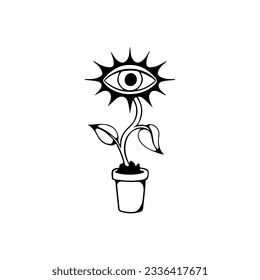 vector illustration of a tree with an eye