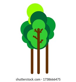 Vector illustration of a tree. with flat design. 