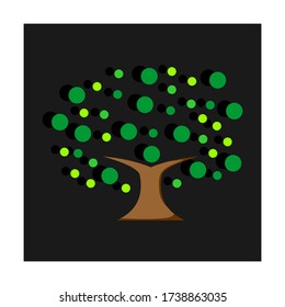 Vector illustration of a tree. with flat design. 