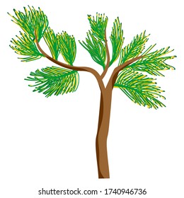Vector illustration of a tree. with flat design. 