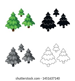 Vector illustration of tree and forest icon. Collection of tree and green stock vector illustration.