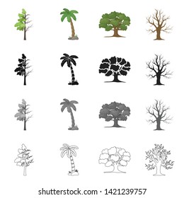 Vector illustration of tree  and forest logo. Set of tree  and green stock vector illustration.