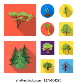 Vector illustration of tree  and forest symbol. Collection of tree  and green stock symbol for web.
