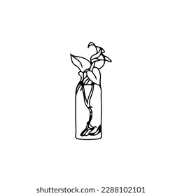 vector illustration of a tree in a glass
