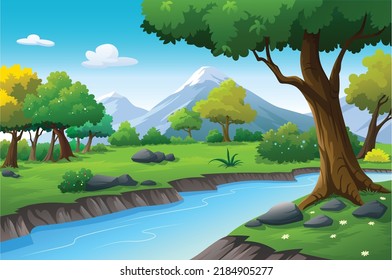 Vector Illustration Tree Graphic Jungle Stock Vector (Royalty Free ...