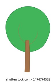 Vector illustration tree. Hand drawn.