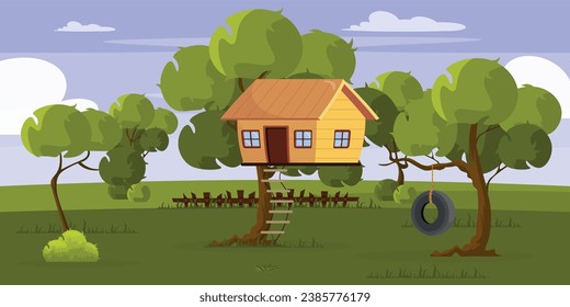 Vector illustration tree house
