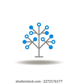 Vector illustration of tree. Icon of taxonomy. Symbol of wood.