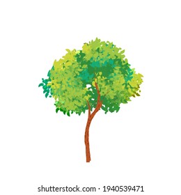 Vector illustration of tree isolated on white background